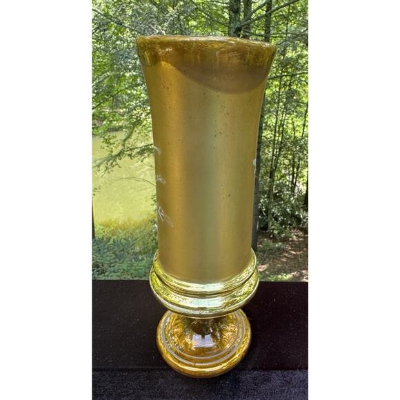 Gold Czech Bohemia Egermann Blown Glass Hand Painted Gold Gilt Vase - Picture 3 of 13